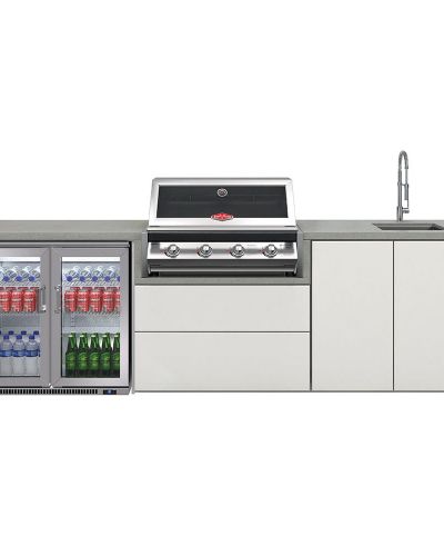 Cuisine Harmony 4 avec BBQ serie 2000 + double réfrigérateur + évier