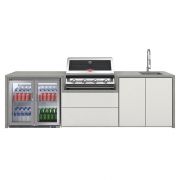 Cuisine Harmony 4 avec BBQ serie 2000 + double réfrigérateur + évier