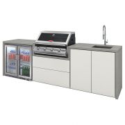 Cuisine Harmony 4 avec BBQ serie 2000 + double réfrigérateur + évier