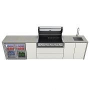 Cuisine Harmony 5 avec BBQ serie 2000 + placard + réfrigérateur double + évier